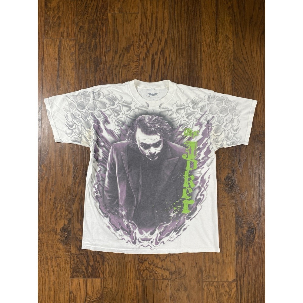 The Dark Knight Joker Heath Ledger Graphic All Over Print T Shirt Size L RARE
